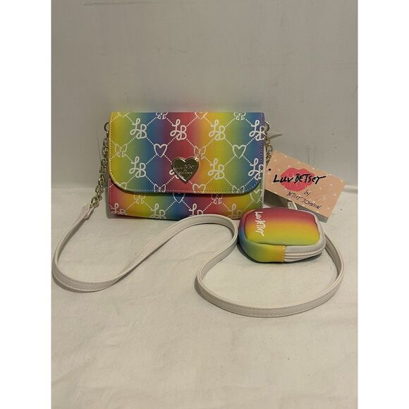 Luv Betsey By Betsey Johnson White Multicolor Crossbody Purse With Coin Pouch - Picture 9 of 9